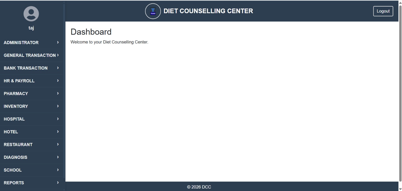 Diet Counselling Center Patient Management